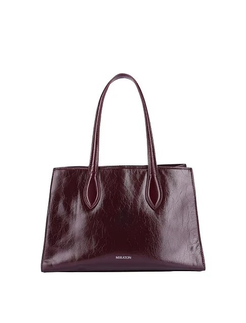 Женская сумка кожаная бордовая - фото 1 - Miraton