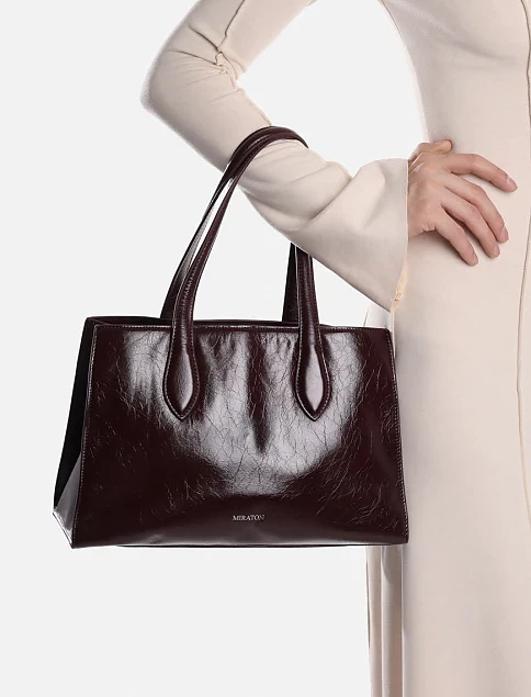 Женская сумка кожаная бордовая - фото 2 - Miraton