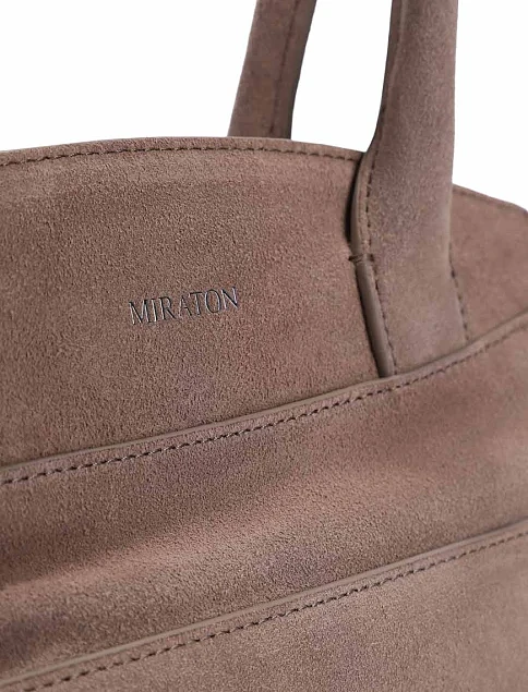 Женская сумка замшевая серая - фото 5 - Miraton