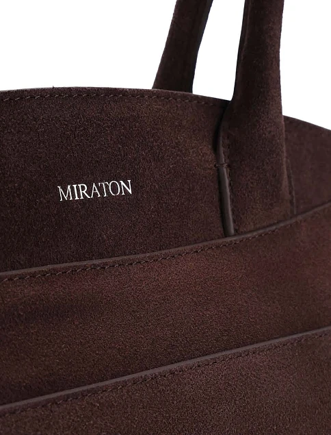 Женская сумка замшевая коричневая - фото 5 - Miraton