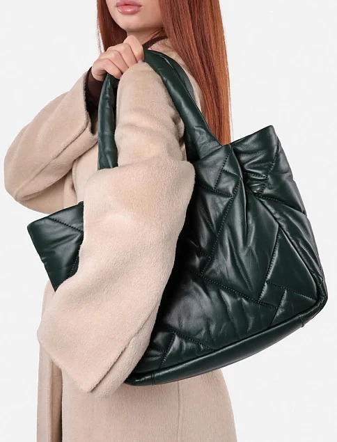 Женская сумка кожаная зеленая - фото 2 - Miraton