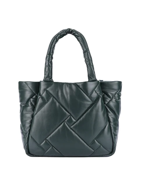 Женская сумка кожаная зеленая - фото 4 - Miraton