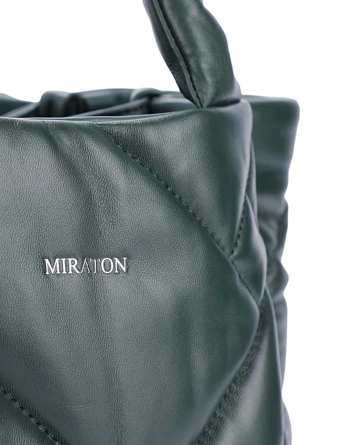 Женская сумка кожаная зеленая - фото 5 - Miraton