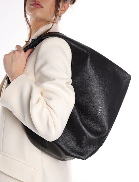 Женская сумка кожаная черная - фото 2 - Miraton