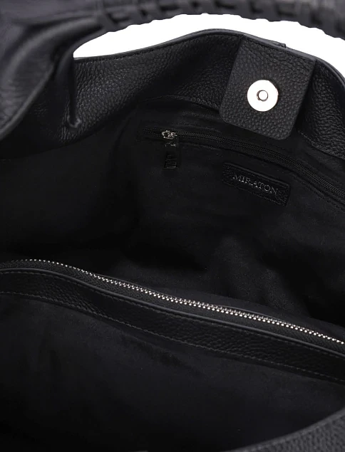 Женская сумка кожаная черная - фото 6 - Miraton