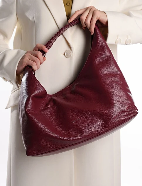 Женская сумка кожаная бордовая - фото 7 - Miraton