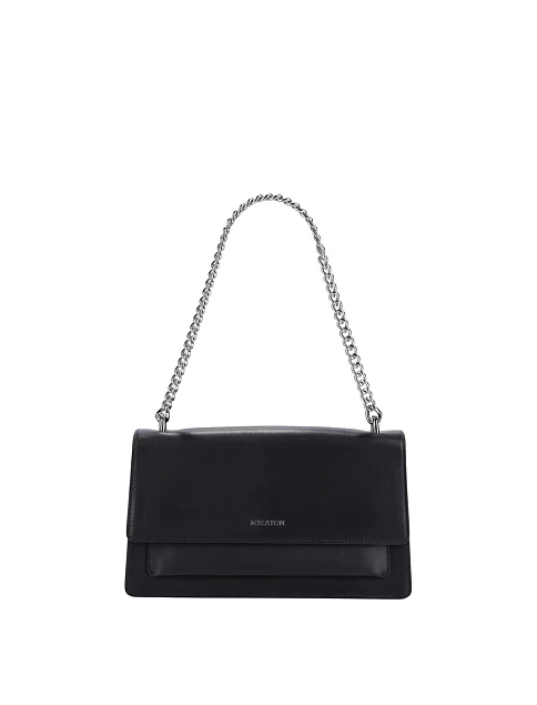 Женская сумка через плечо кожаная черная - фото 1 - Miraton