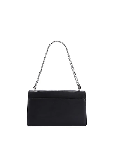 Женская сумка через плечо кожаная черная - фото 4 - Miraton