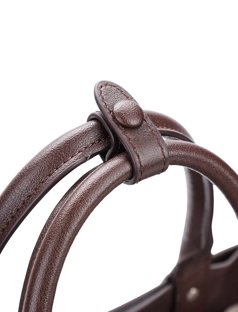 Женская сумка кожаная коричневая - фото 4 - Miraton