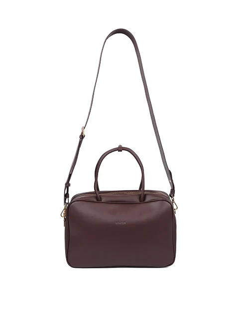 Женская сумка тоут кожаная коричневая - фото 7 - Miraton