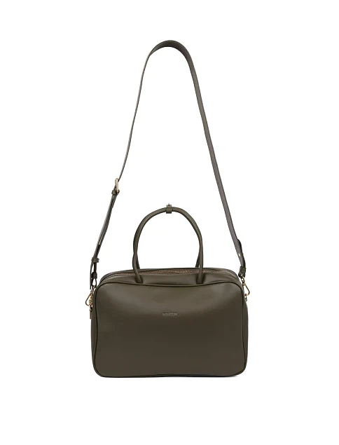 Женская сумка тоут кожаная зеленая - фото 7 - Miraton