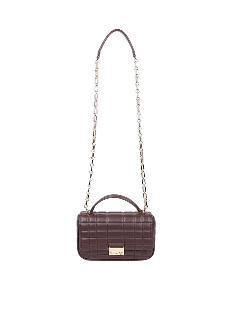 Женская сумка кросс-боди кожаная коричневая - фото 5 - Miraton