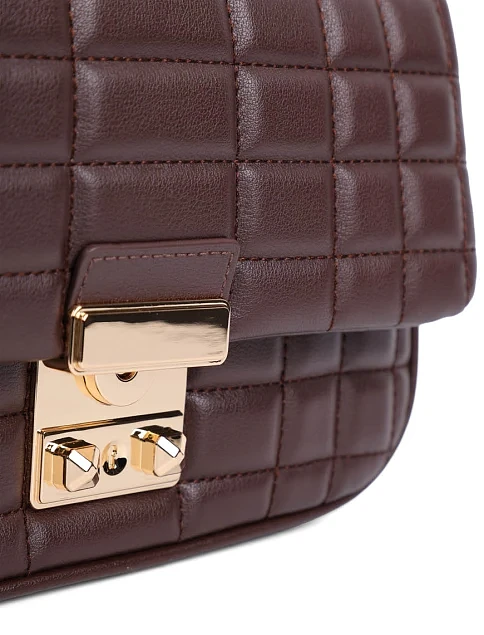 Женская сумка кросс-боди кожаная коричневая - фото 6 - Miraton