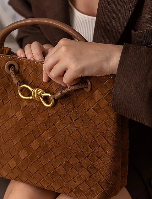 Женская сумка кожаная кемел - фото 8 - Miraton