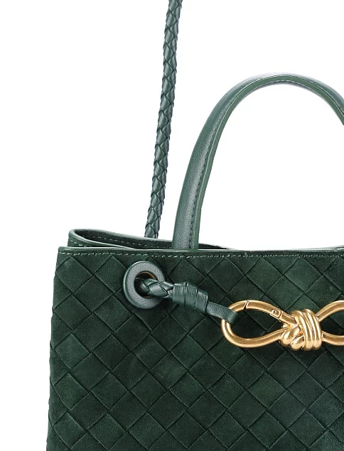 Женская сумка кожаная зеленая - фото 7 - Miraton