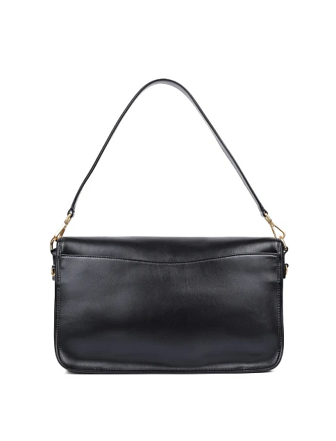 Женская сумка через плечо кожаная черная - фото 4 - Miraton