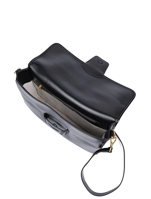 Женская сумка через плечо кожаная черная - фото 6 - Miraton