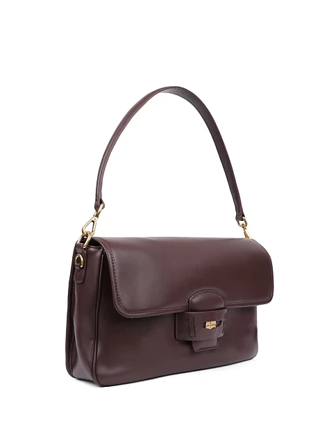 Женская сумка через плечо кожаная коричневая - фото 2 - Miraton