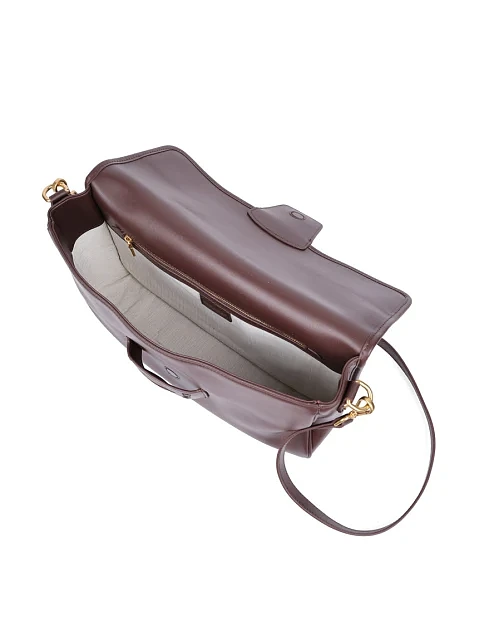 Женская сумка через плечо кожаная коричневая - фото 5 - Miraton