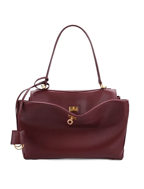 Женская сумка тоут кожаная бордовая - фото 1 - Miraton