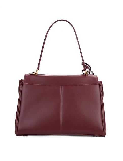 Женская сумка тоут кожаная бордовая - фото 3 - Miraton
