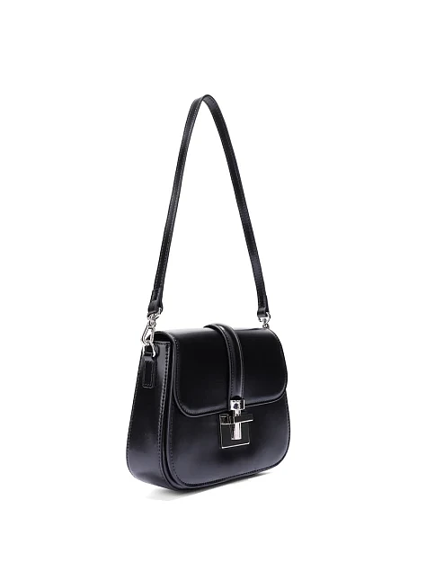 Женская сумка кросс-боди кожаная черная - фото 2 - Miraton