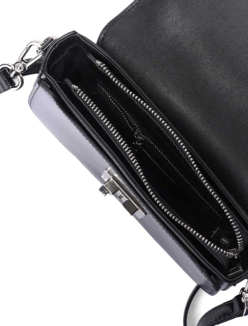 Женская сумка кросс-боди кожаная черная - фото 5 - Miraton