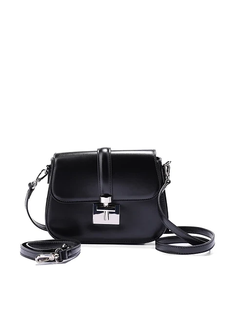 Женская сумка кросс-боди кожаная черная - фото 6 - Miraton