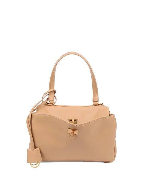 Женская сумка через плечо кожаная бежевая - фото 1 - Miraton