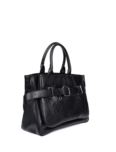 Женская сумка кожаная черная - фото 3 - Miraton