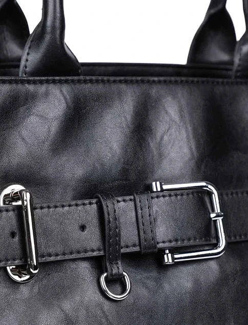 Женская сумка кожаная черная - фото 5 - Miraton