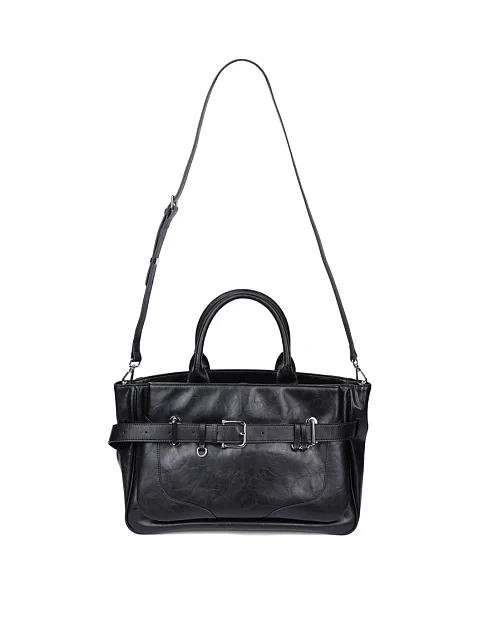 Женская сумка кожаная черная - фото 6 - Miraton