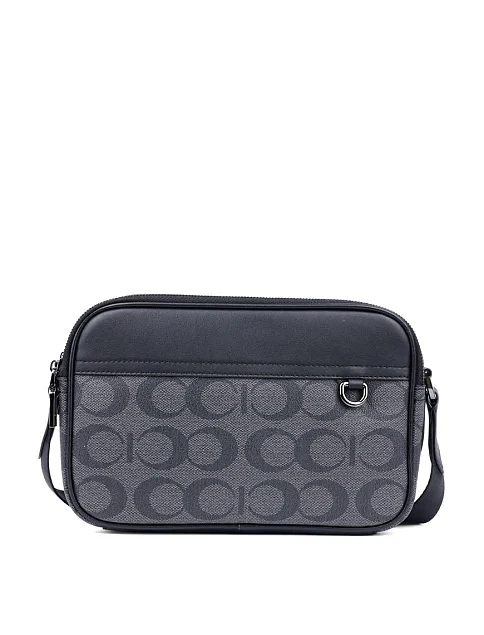 Мужская сумка кросс-боди кожаная черная - фото 1 - Miraton