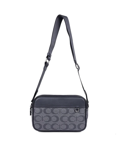 Мужская сумка кросс-боди кожаная черная - фото 4 - Miraton