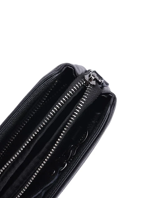 Мужская сумка через плечо кожаная черная - фото 5 - Miraton