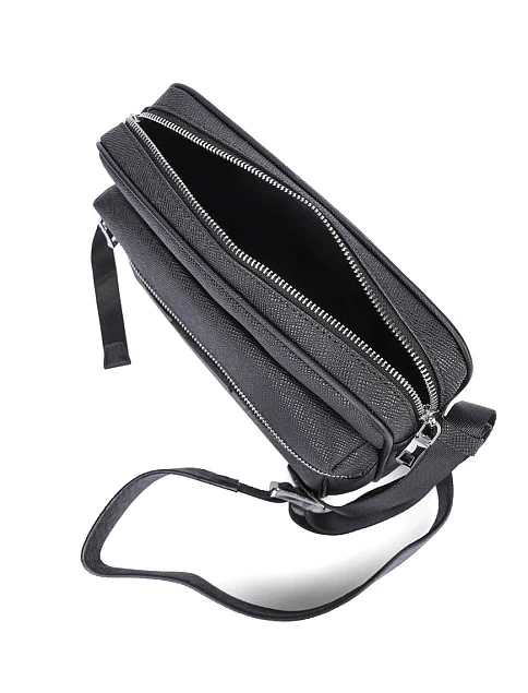 Чоловіча сумка крос-боді шкіряна синя - фото 6 - Miraton