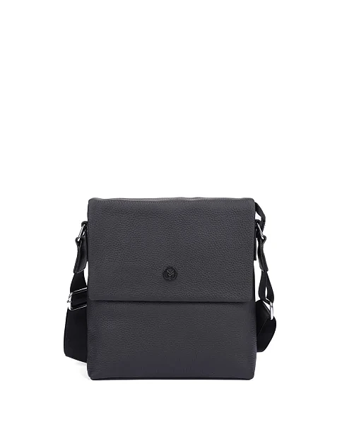 Чоловіча сумка месенджер шкіряна чорна - фото 1 - Miraton