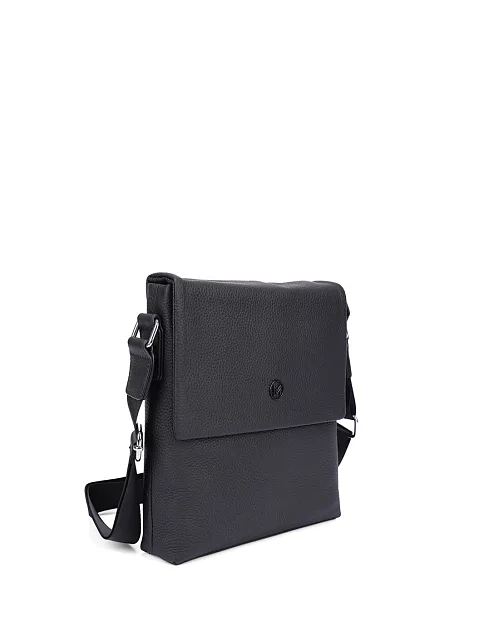 Чоловіча сумка месенджер шкіряна чорна - фото 2 - Miraton