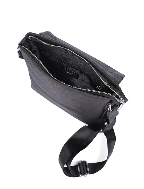 Чоловіча сумка месенджер шкіряна чорна - фото 5 - Miraton