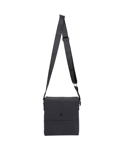 Чоловіча сумка месенджер шкіряна чорна - фото 6 - Miraton