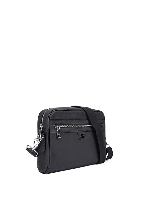 Мужская сумка кросс-боди кожаная черная - фото 2 - Miraton