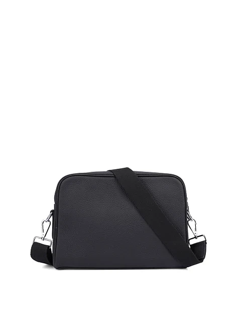 Мужская сумка кросс-боди кожаная черная - фото 3 - Miraton