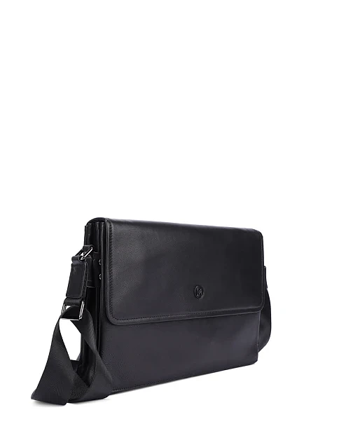 Мужская сумка мессенджер кожаная черная - фото 2 - Miraton