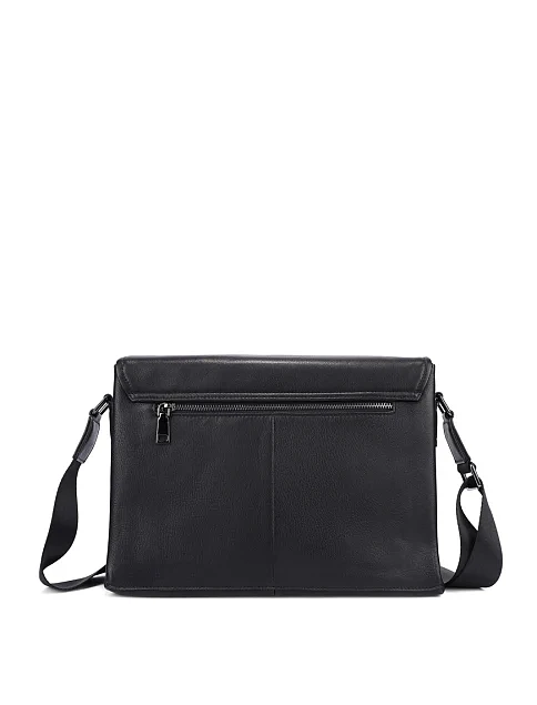 Мужская сумка мессенджер кожаная черная - фото 3 - Miraton