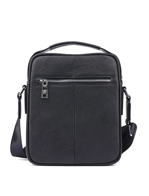 Мужская сумка через плечо кожаная черная - фото 3 - Miraton