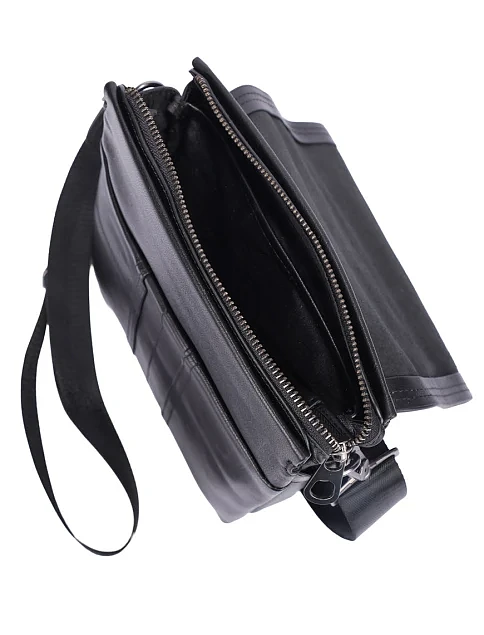 Мужская сумка мессенджер кожаная черная - фото 5 - Miraton