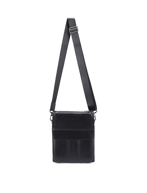 Мужская сумка мессенджер кожаная черная - фото 6 - Miraton