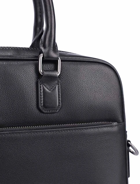 Чоловічий портфель шкіряний чорний - фото 4 - Miraton