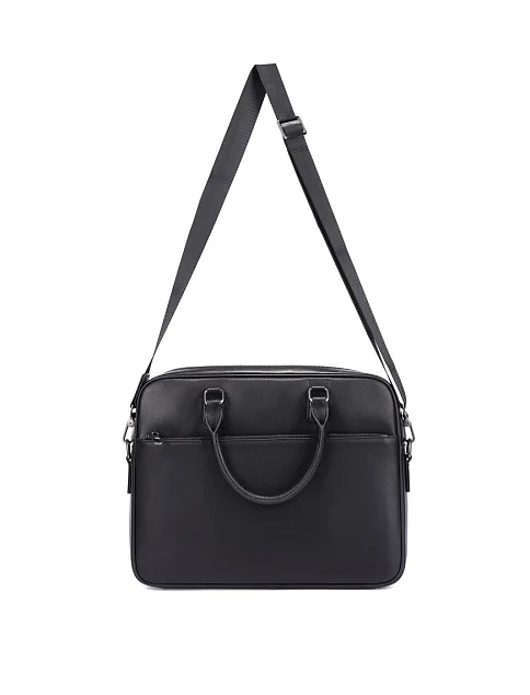 Чоловічий портфель шкіряний чорний - фото 6 - Miraton