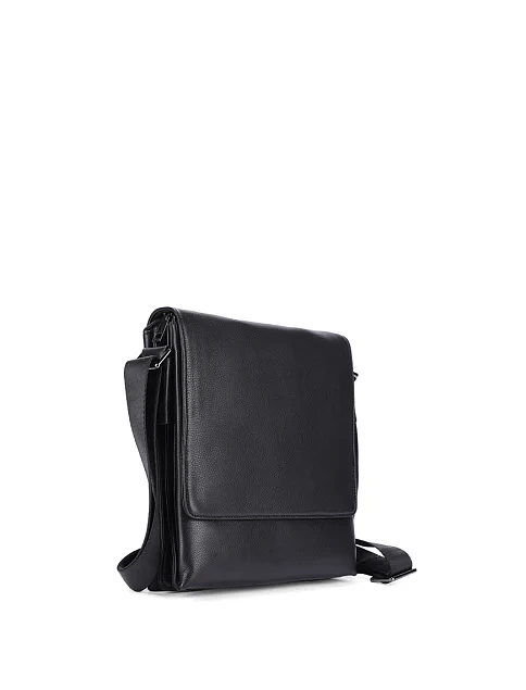 Мужская сумка мессенджер кожаная черная - фото 2 - Miraton